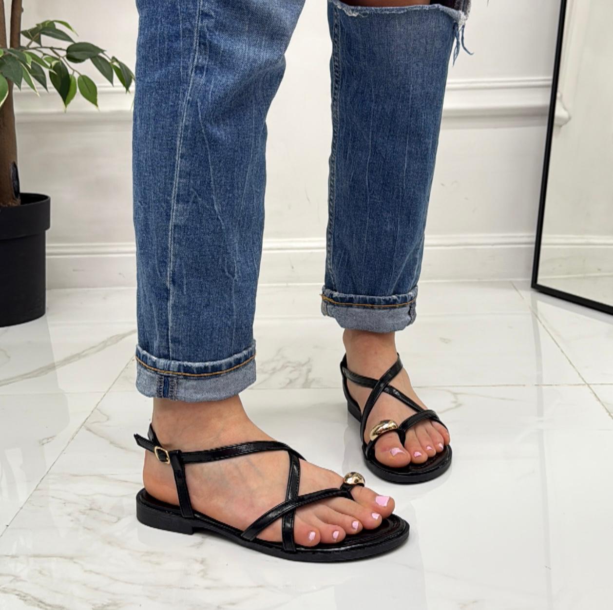 Serafine -Sandali Donna Casual Comodo Nero