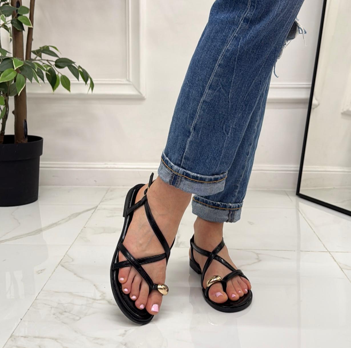 Serafine -Sandali Donna Casual Comodo Nero
