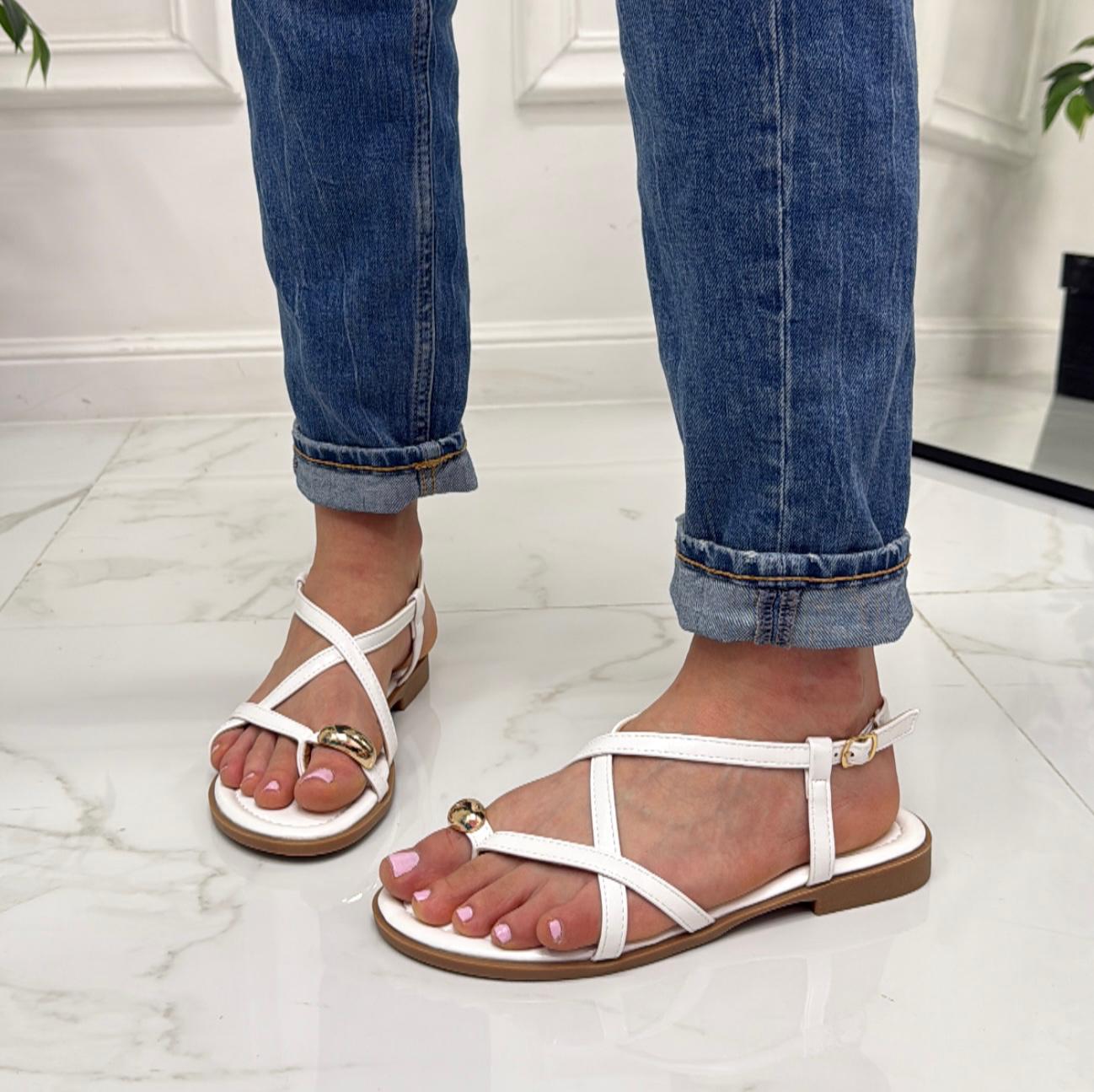Serafine -Sandali Donna Casual Comodo Bianco