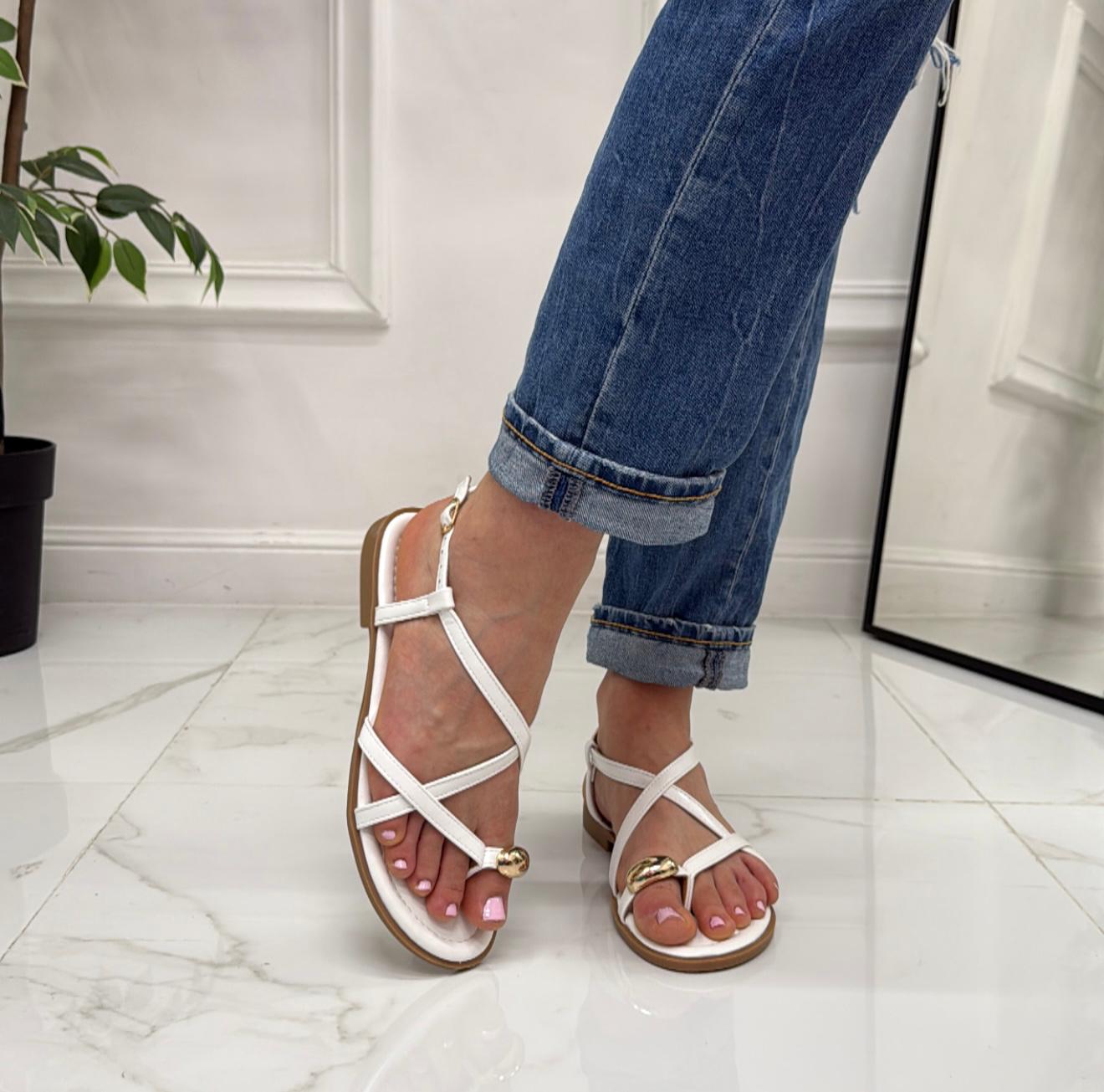 Serafine -Sandali Donna Casual Comodo Bianco