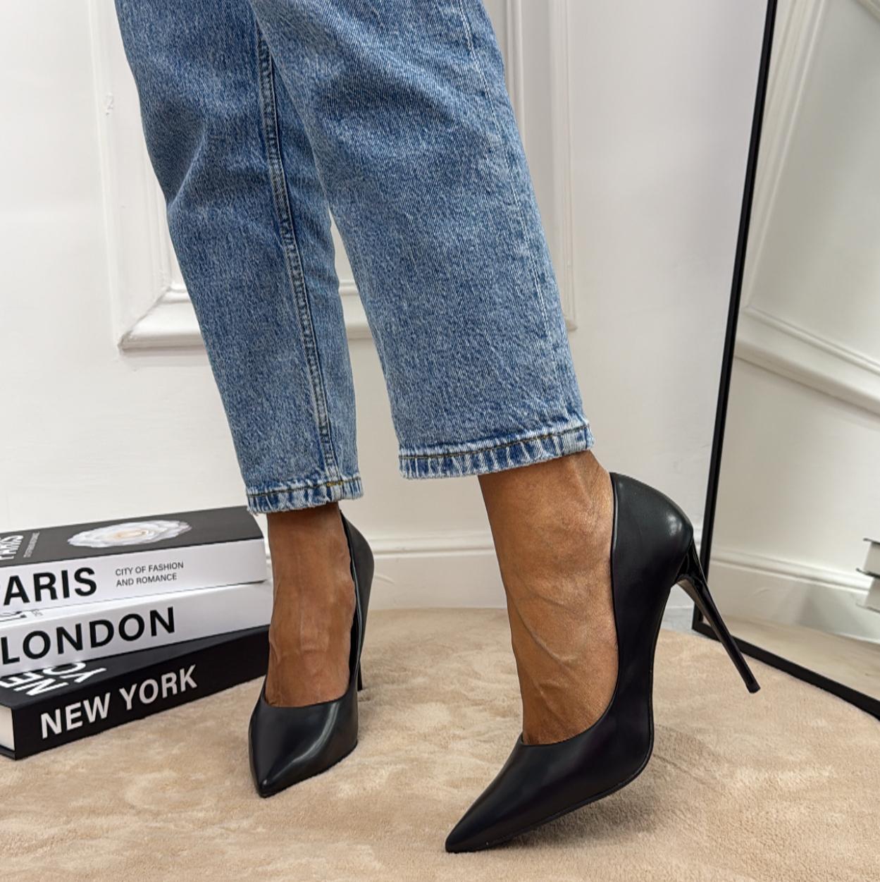 Scarpe con tacco * da donna * con tacco a * * a punta e sfumatura blu e * facili da indossare e togliere, morbide * e