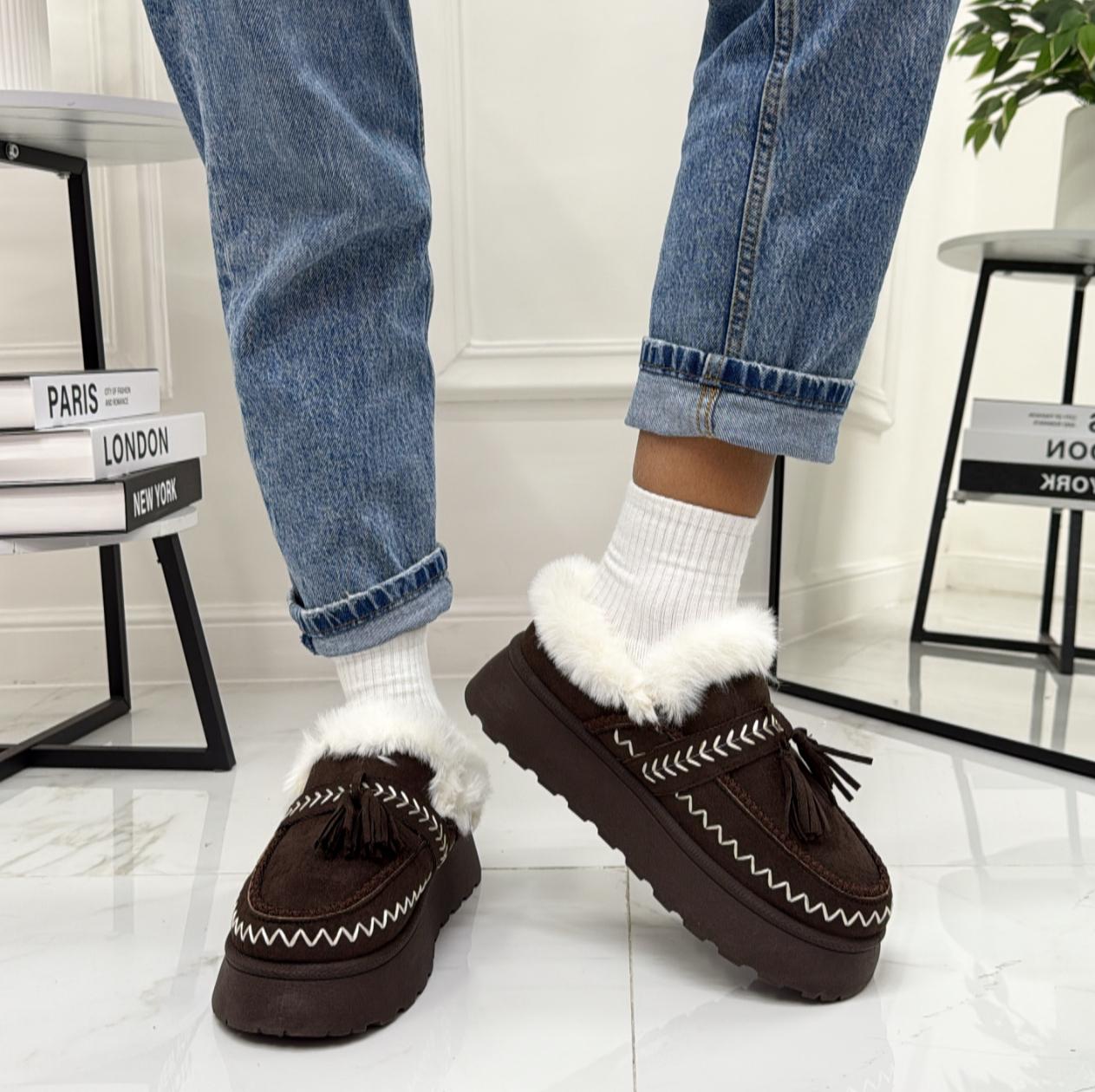 Monique - Stivaletto Eskimo Boots Gomma Alta Marrone