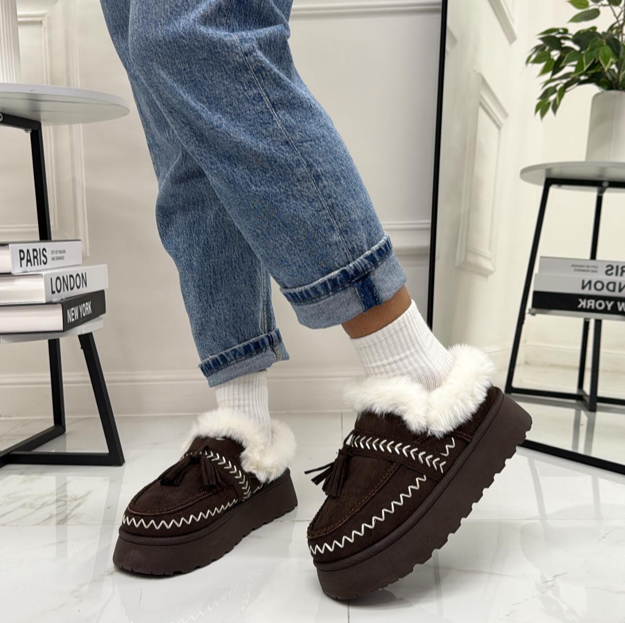 Monique - Stivaletto Eskimo Boots Gomma Alta Marrone