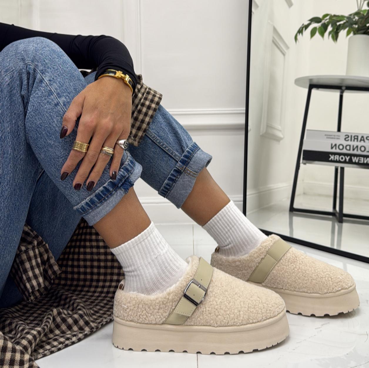 Gilda - Stivaletto Eskimo Boots Gomma Alta Beige