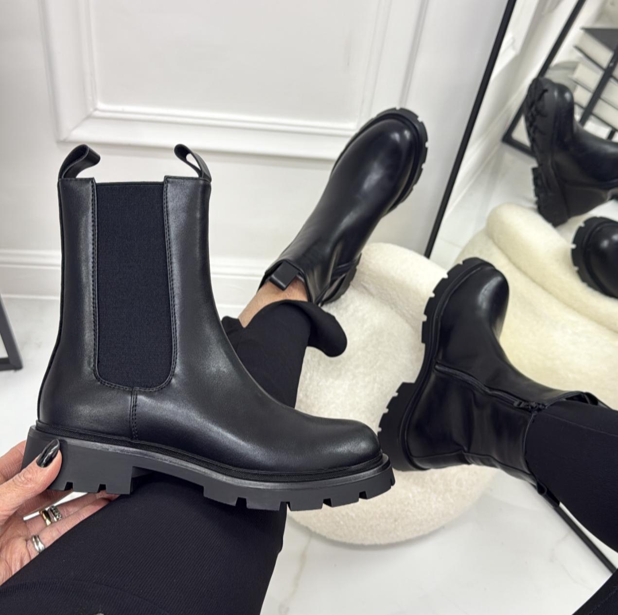 Ermanisia - Stivaletto Anfibio Donna Scarpa Basso Casual Nero